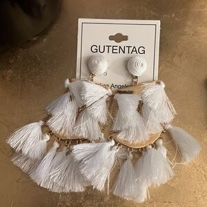 White Color Boho White Beaded Earring For Women's